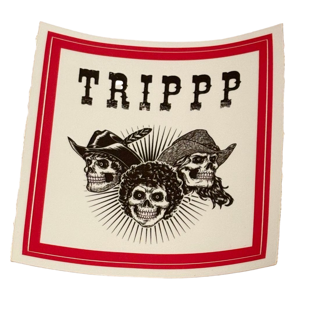 Three Skull Logo Sticker