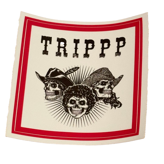 Three Skull Logo Sticker