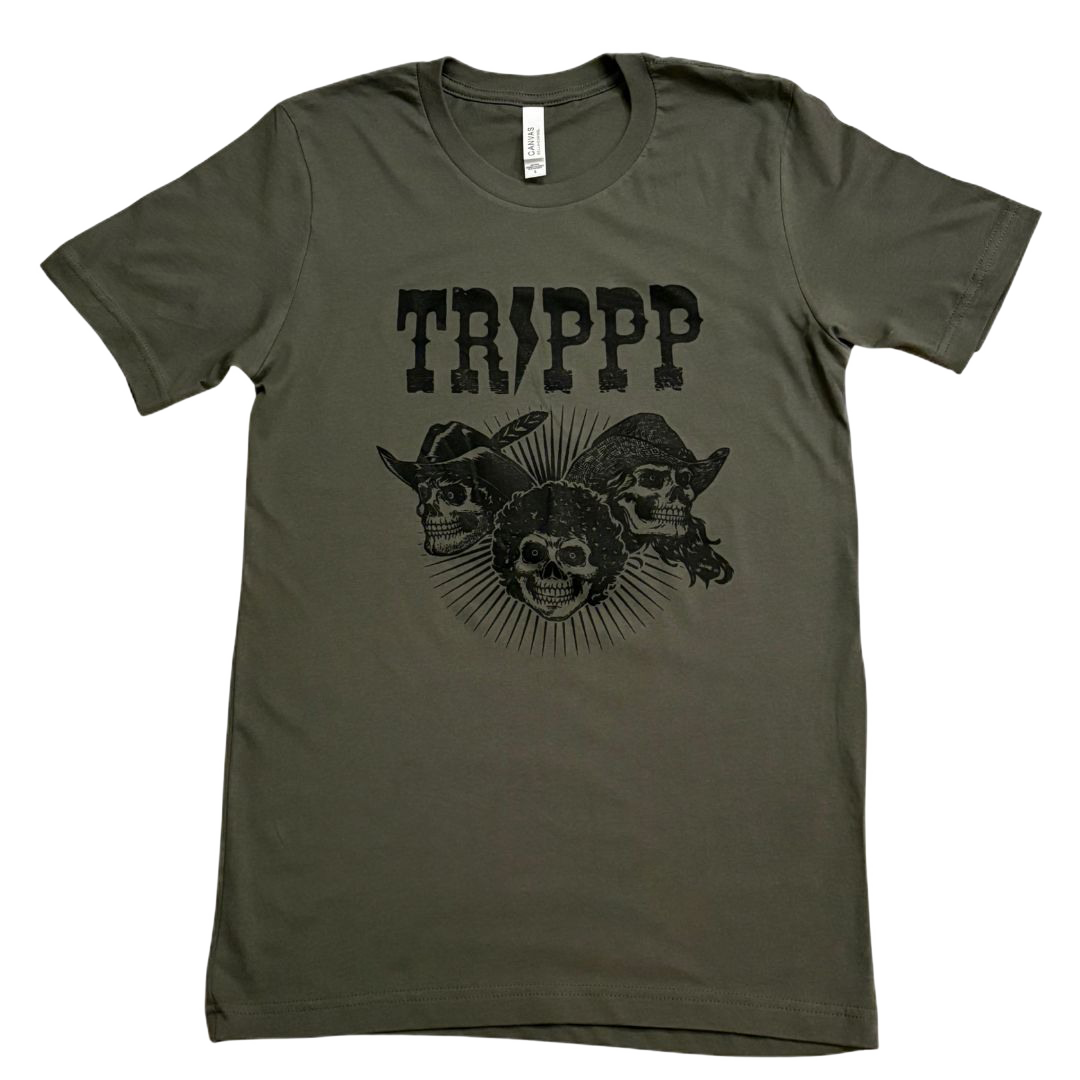 Three Skulls Logo T (Military Green)