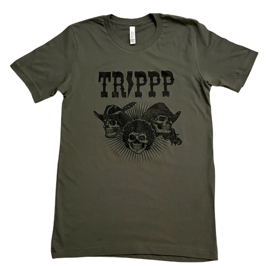 Three Skulls Logo T (Military Green)